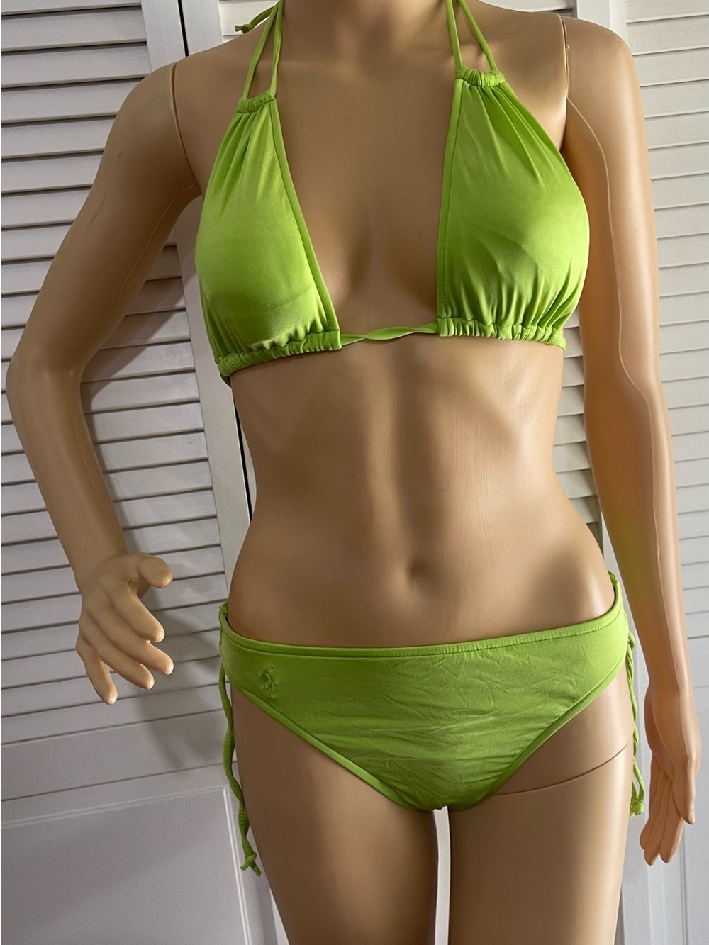 Polo by Ralph Lauren Neon Green Triangle Bikini Set